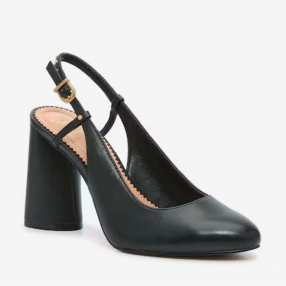 NEW Vince Camuto Shoes Vince Camuto Black Leather Slingback Heels Size 8.5 NWOT - Picture 6 of 15